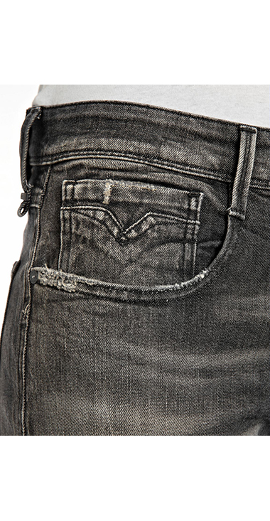 Aged Eco 5 year スーパースリムBRONNY パワーストレッチブラックデニム 詳細画像